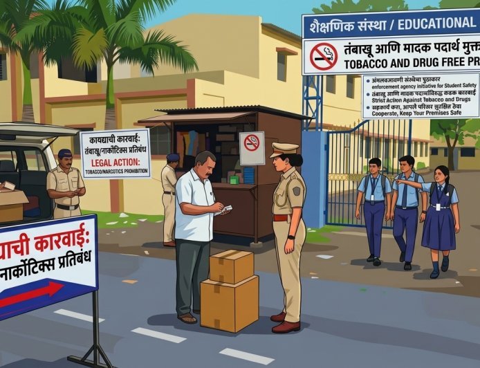 Yavatmal Police Crack Down on Tobacco, Narcotics Near Schools